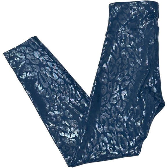 Herione Sport Metallic CheetahPrint Crop 7/8th Athletic Yoga Legging Pant XSmall - Picture 11 of 13